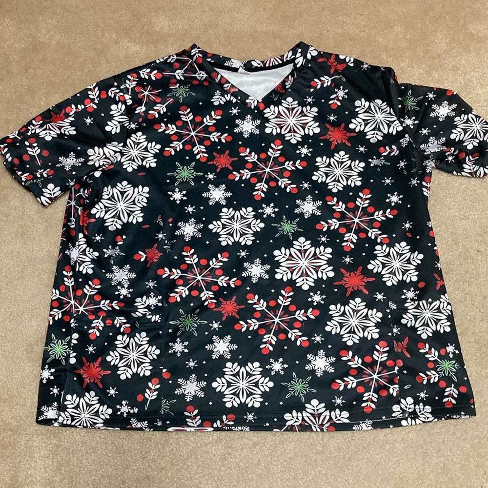 Christmas Snowflakes Scrubs 4XL